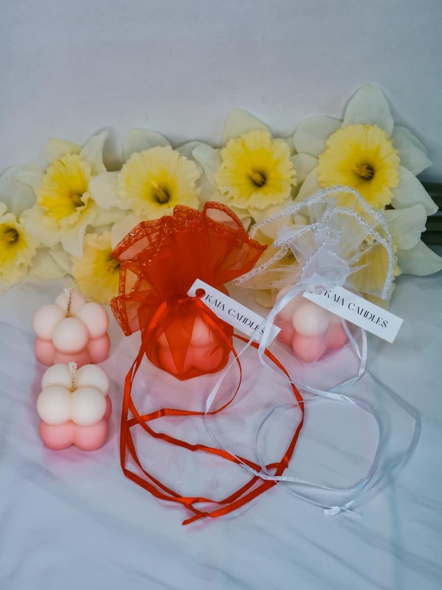 Marturii Nunta lumanare Bubble- saculet & eticheta - imagine 2